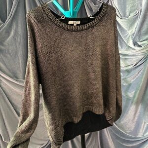 BB Dakota Metallic knit open back sweater size large
